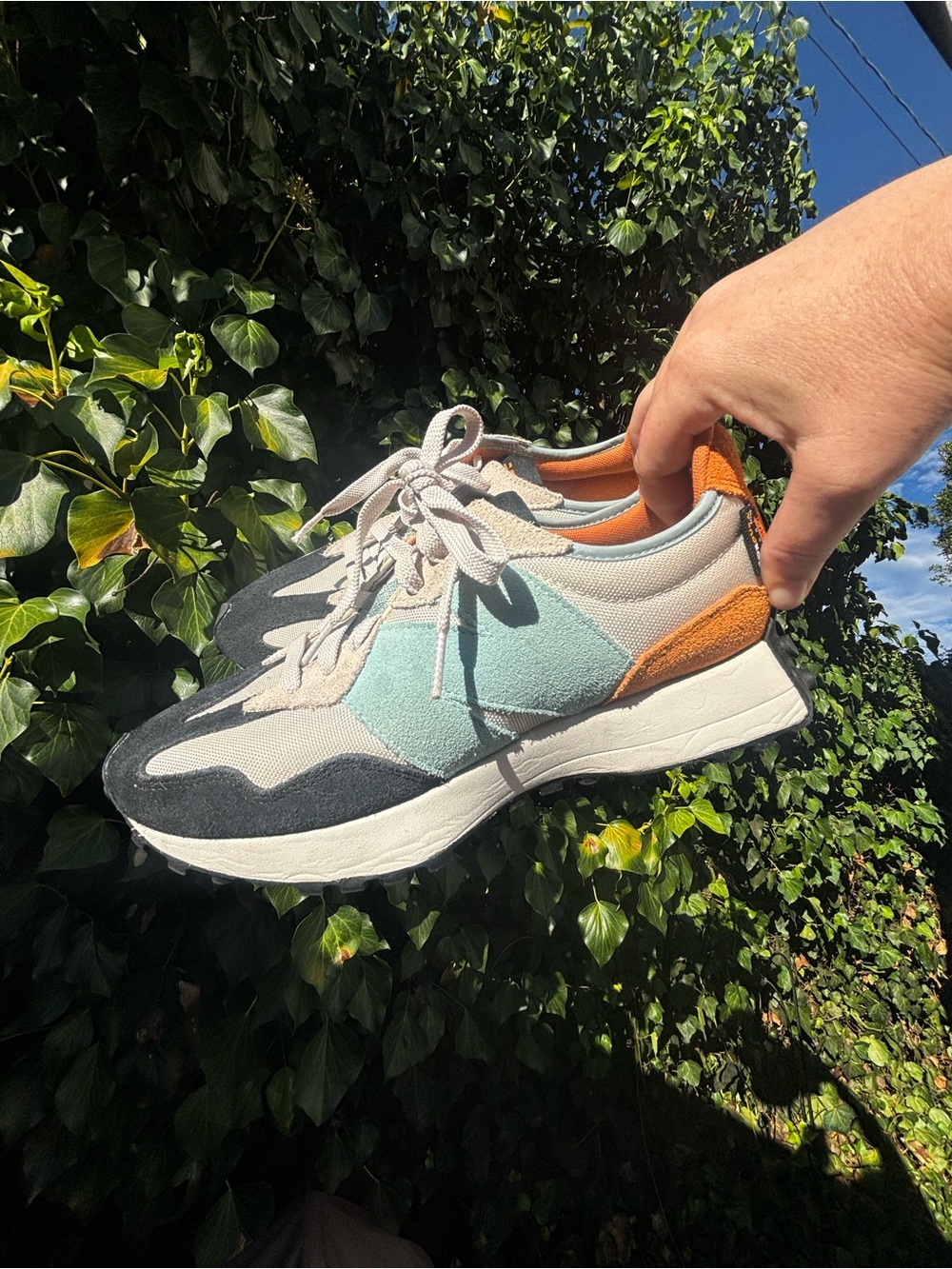 New Balance 327 Moonbeam Madras Orange Cordura